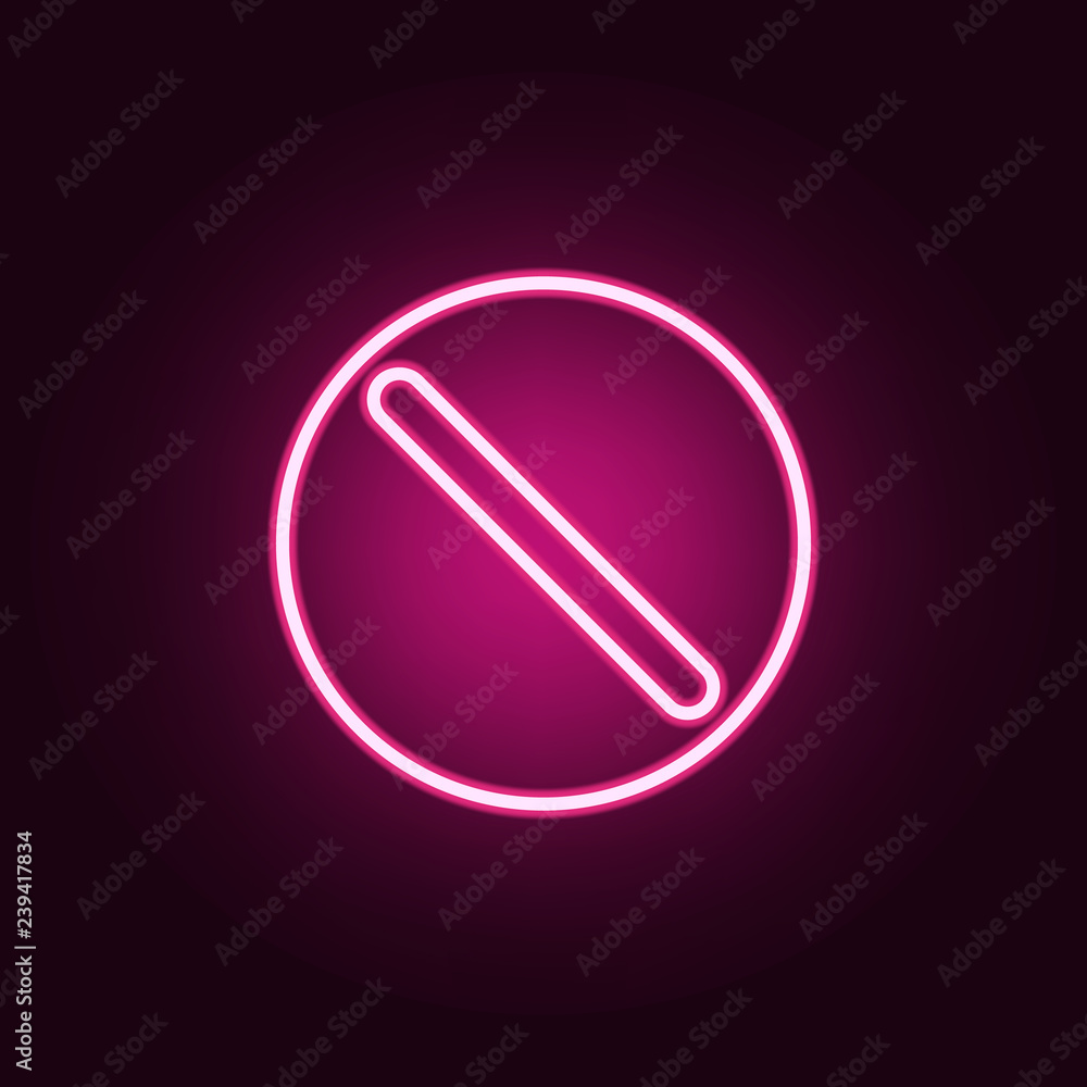 prohibition icon. Elements of web in neon style icons. Simple icon for websites, web design, mobile app, info graphics prohibition icon. Elements of web in neon style icons. Simple icon for websites, web design, mobile app, info graphics