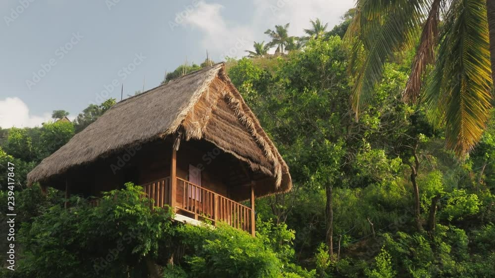 Tree houses on top of beautiful limestome cliff Tree houses on top of beautiful limestome cliff