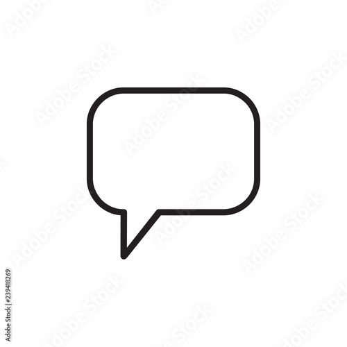 Speech bubble outline icon vector. Speech bubble outline sign outline on white background. Flat style for graphic design, logo, Web, UI, mobile app, EPS10