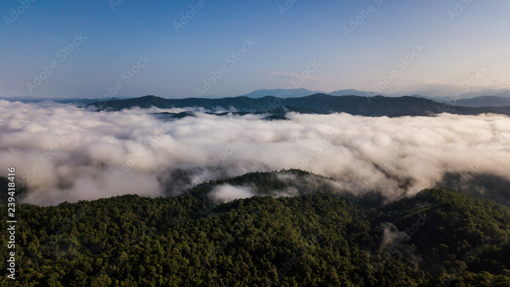 High angle view of landscape    Mountain in  Nan province Thailand