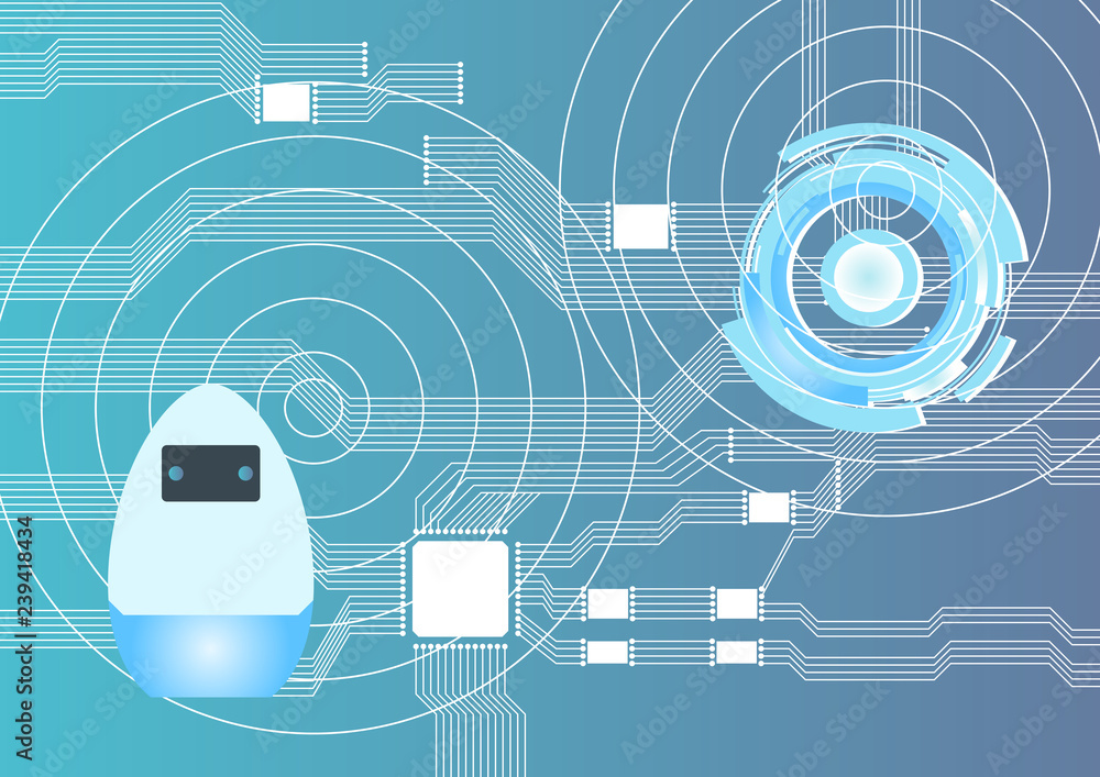 人工知能のイメージ 近未来のイメージ素材 近未来のテクノロジー 人工知能と通信 人工知能とネットワークのイメージ テクノロジーのクリップアート Stock Vector Adobe Stock