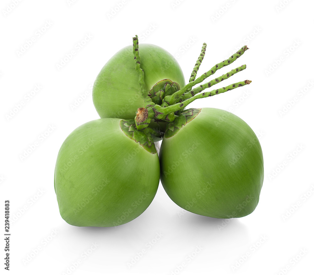 green coconut isolated on white background green coconut isolated on white background