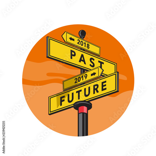 Past 2018 and Future 2019 Signpost Retro