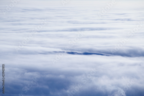 Sky panorama over clouds