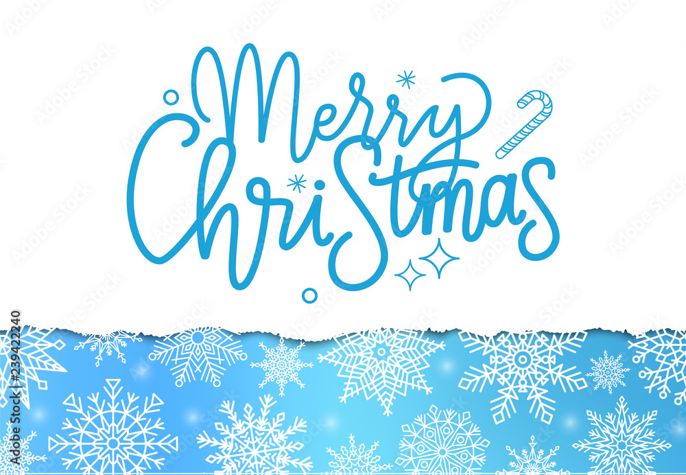 Merry Christmas Inscription, Winter Lettering Sign
