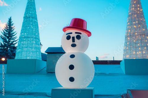Decoration of snowman statue