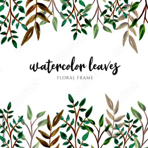 watercolor leaves art background
