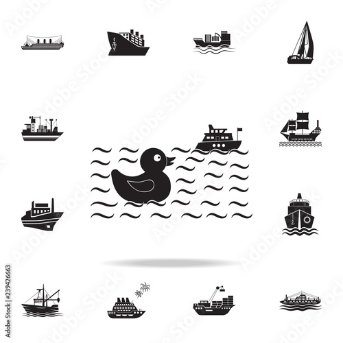 rubber duckling and ship icon. Detailed set of ship icons. Premium graphic design. One of the collection icons for websites, web design, mobile app
