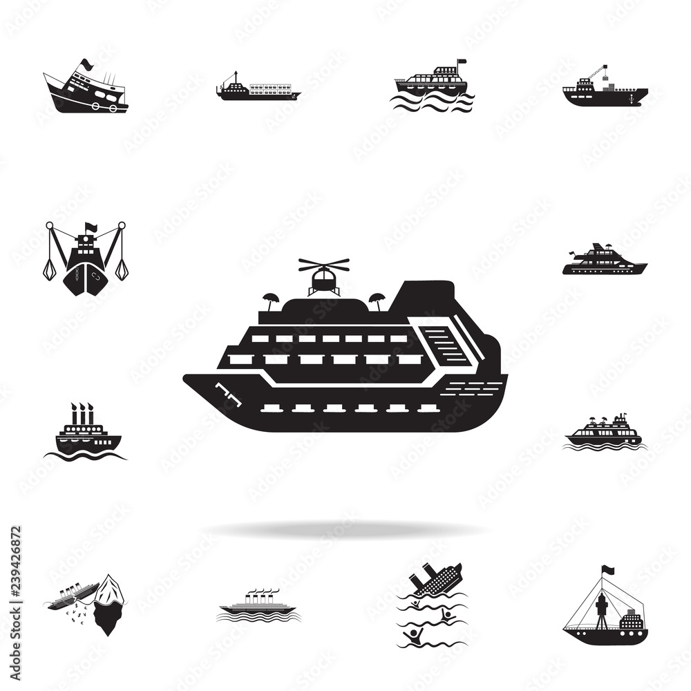 mega yacht with a helicopter icon. Detailed set of ship icons. Premium graphic design. One of the collection icons for websites, web design, mobile app mega yacht with a helicopter icon. Detailed set of ship icons. Premium graphic design. One of the collection icons for websites, web design, mobile app