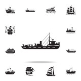 military cruiser icon. Detailed set of ship icons. Premium graphic design. One of the collection icons for websites, web design, mobile app