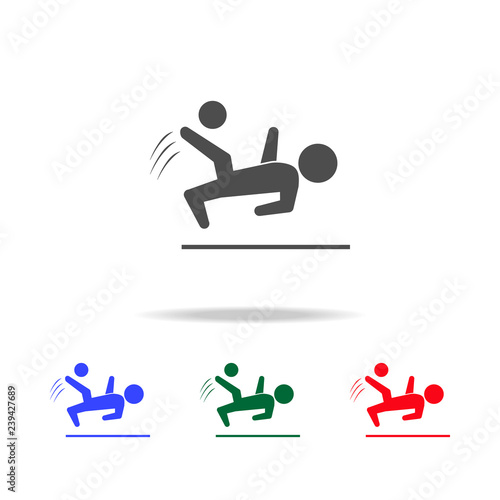 Soccer player hit the ball  icons. Elements of sport element in multi colored icons. Premium quality graphic design icon. Simple icon for websites, web design, mobile app