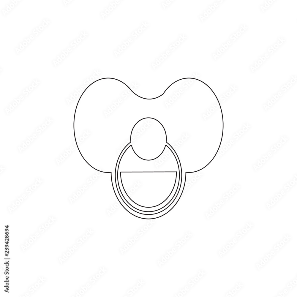 Soother icon. Toy element icon. Premium quality graphic design icon. Baby Signs, outline symbols collection icon for websites, web design, mobile app on white background Soother icon. Toy element icon. Premium quality graphic design icon. Baby Signs, outline symbols collection icon for websites, web design, mobile app on white background