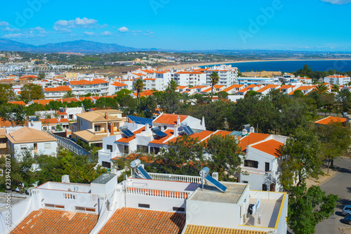 Lagos cityscape at ocean coast