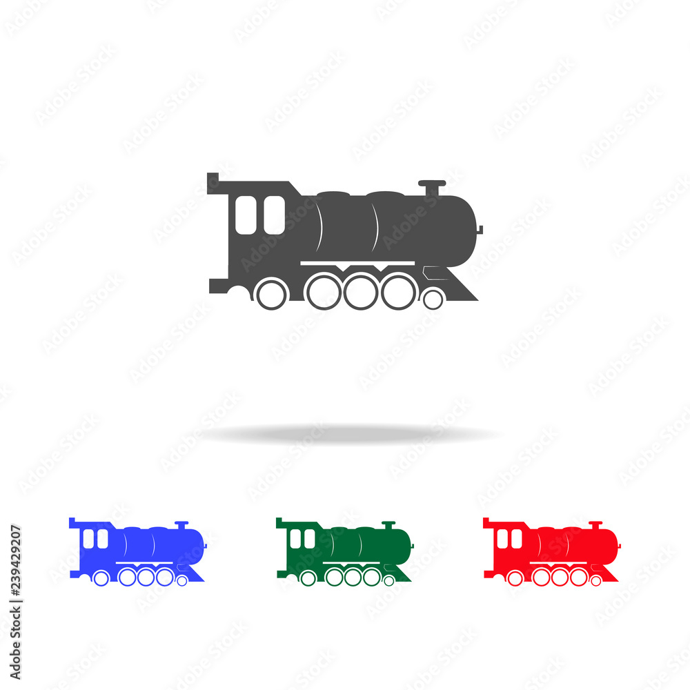 Locomotive  icons. Elements of transport element in multi colored icons. Premium quality graphic design icon. Simple icon for websites, web design