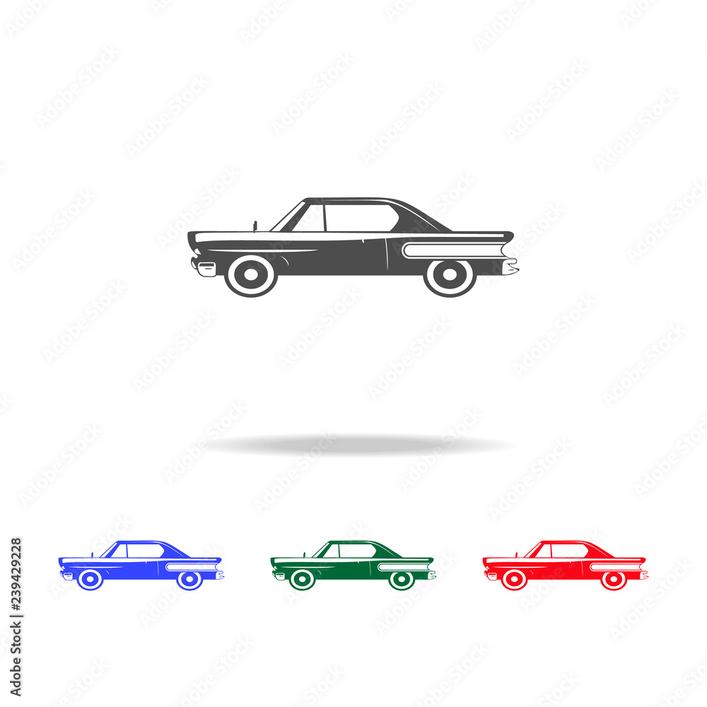Vintage red retro car icons. Elements of transport element in multi colored icons. Premium quality graphic design icon. Simple icon for websites, web design