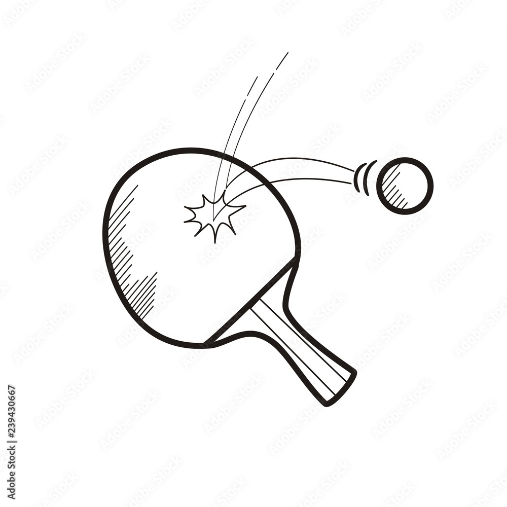Table Tennis Racket and Ball coloring page | Free Printable Coloring Pages