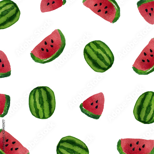 Fototapeta Naklejka Na Ścianę i Meble -  watercolor watermelon art background