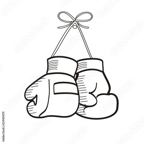 boxing gloves hand drawn sketch