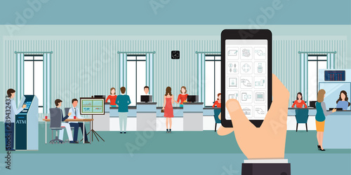 Mobile Banking application concept on a mobile phone screen.