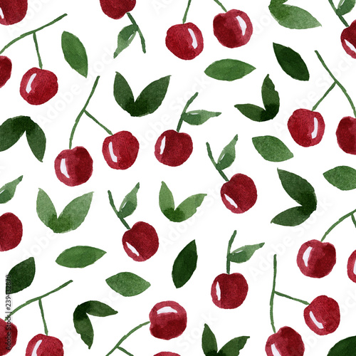 watercolor cherry art background