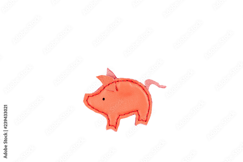 Figurine of cute little pig on white background Figurine of cute little pig on white background