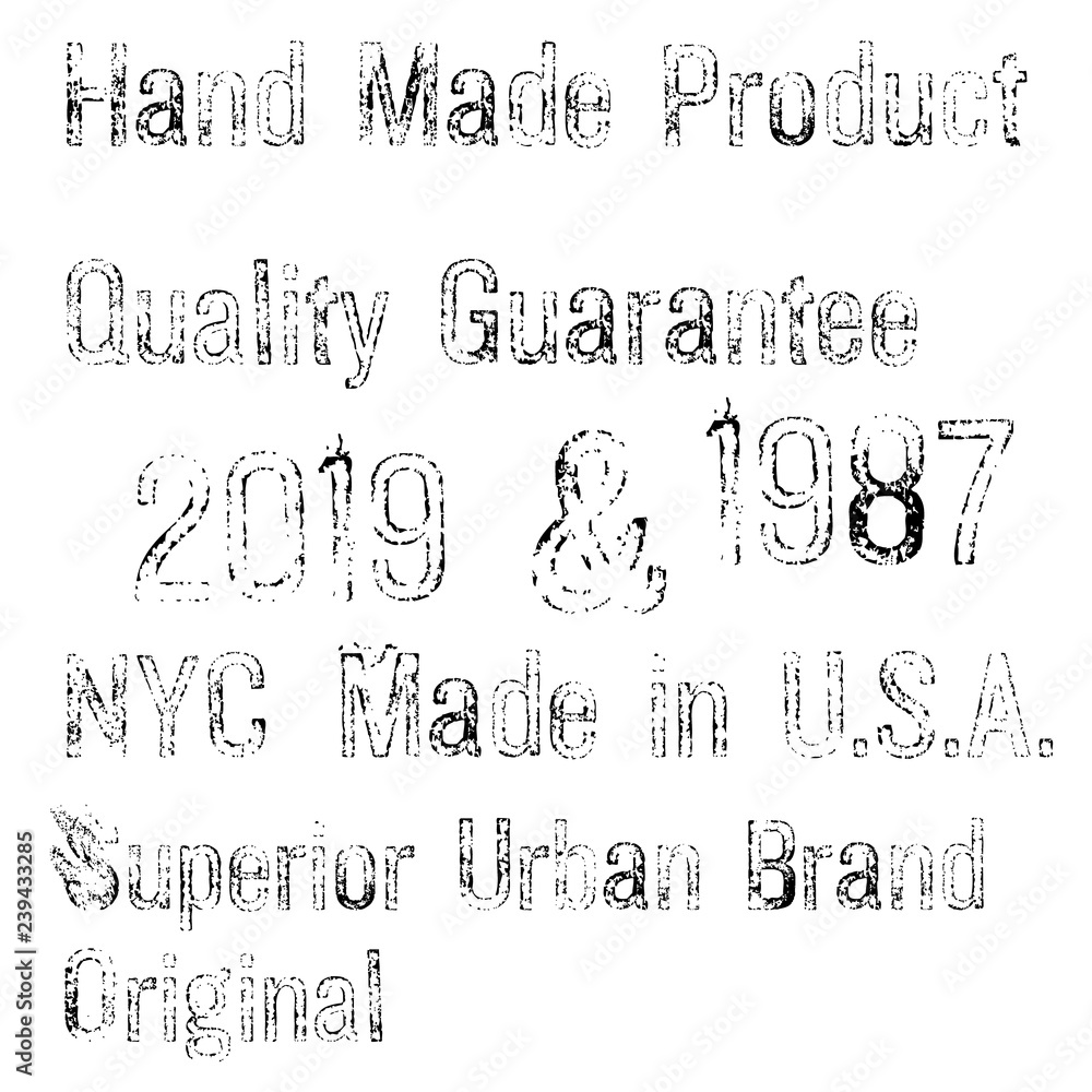 Denim label typographic elements Denim label typographic elements