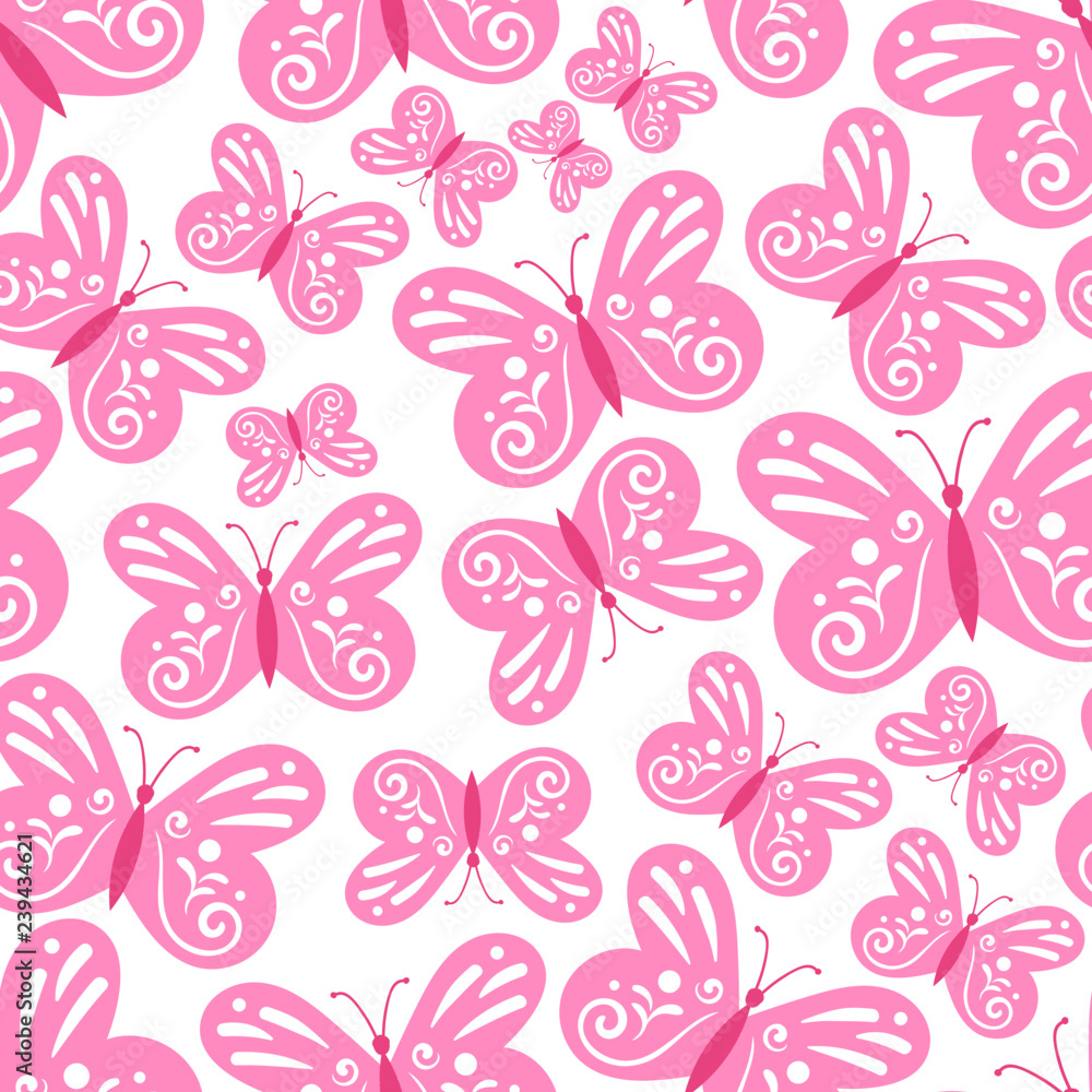 creative colorful butterfly seamless pattern design