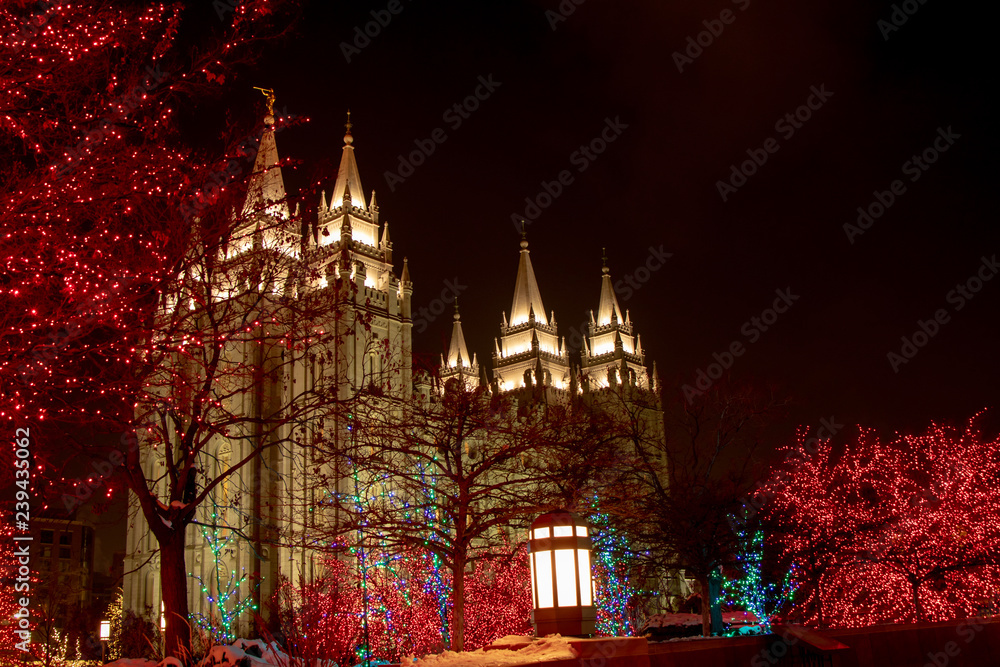 Christmas lights at the Salt Lake City Temple