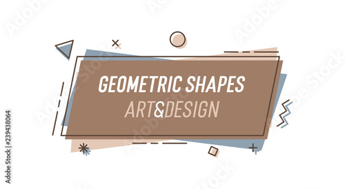 Geometric shape with abstract elements and place for text. Vector graphic design illustration for advertising, sales, marketing, design and art projects, posters,