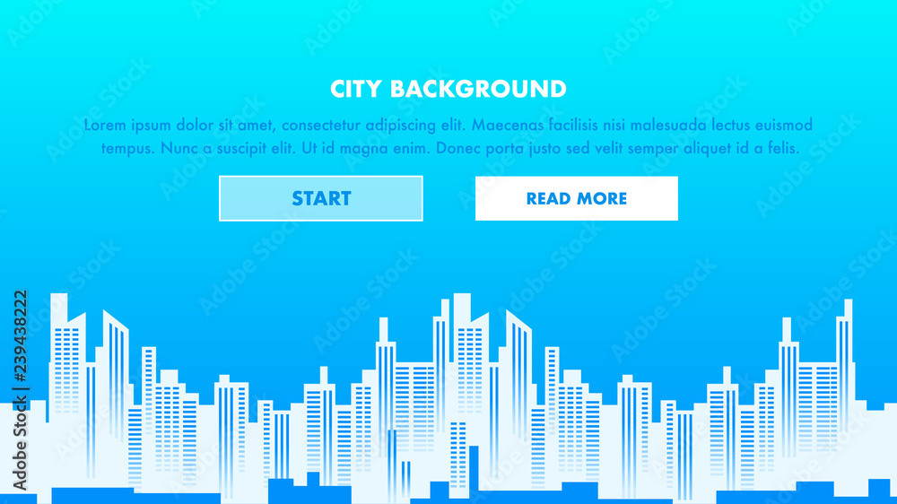 City Background Vector Illustration. Web Page.