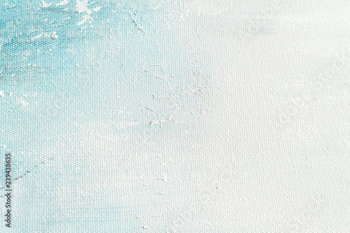 Canvas texture background with abstract blue colorful art painting.