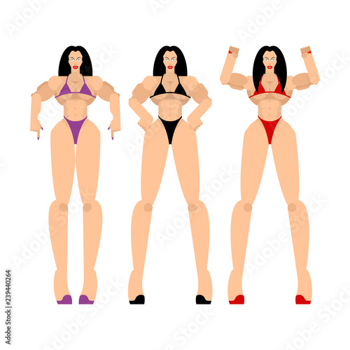 Fitness bikini Female posing. Beautiful sporty body Woman bodybuilding. Athletic Muscular Model