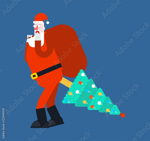 Santa Christmas tree in ass. Fucking christmas.  Hate Xmas