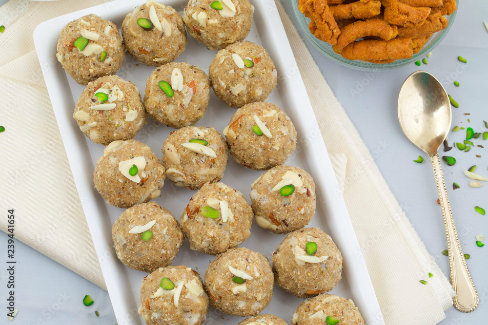 Indian Traditional Sweet Food Urad Dal Laddu Also Know as Laddoo, Ladoo