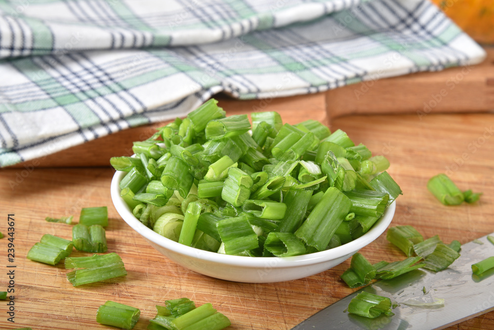 Chopped green onion tops Chopped green onion tops