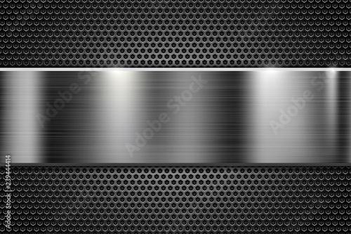 Metal perforated texture with steel horizontal element