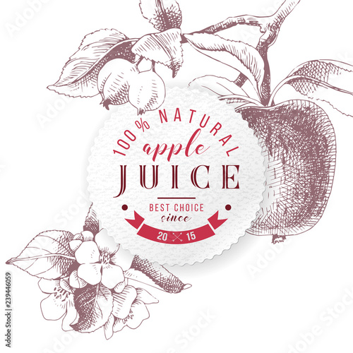 Apple juice paper emblem