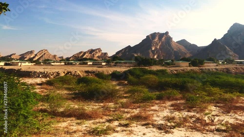 green mubazzarah park and mountain photo