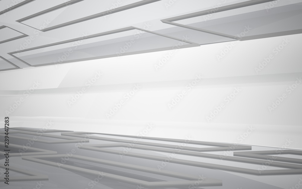 Abstract white interior of the future. 3D illustration and rendering Abstract white interior of the future. 3D illustration and rendering