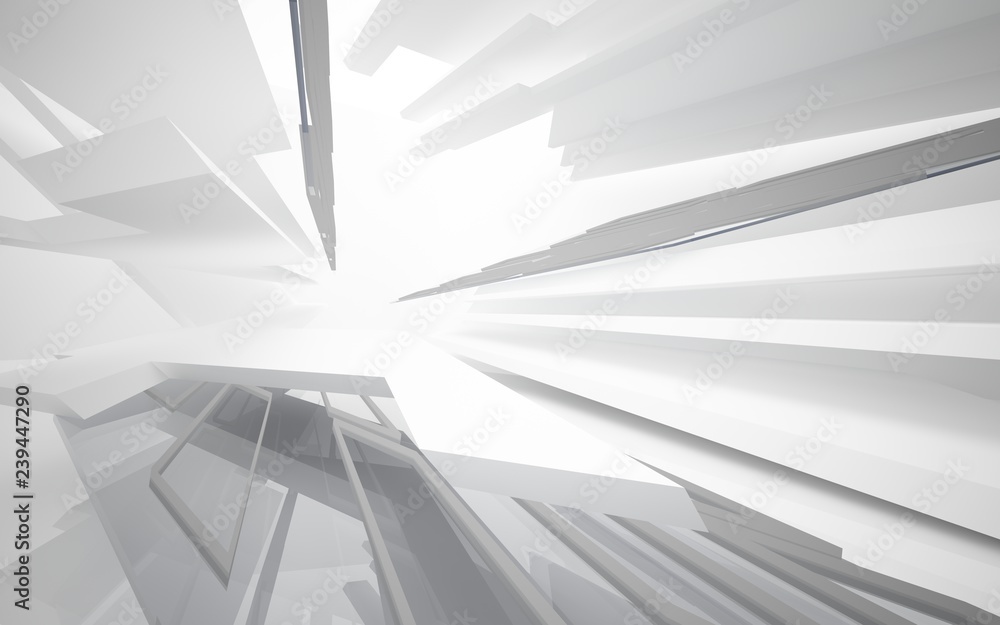 Abstract white interior of the future. 3D illustration and rendering Abstract white interior of the future. 3D illustration and rendering