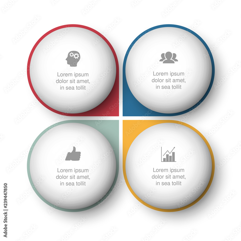 Vector infographic template for circular diagram, graph, presentation, chart, business concept with 4 options. Vector infographic template for circular diagram, graph, presentation, chart, business concept with 4 options.
