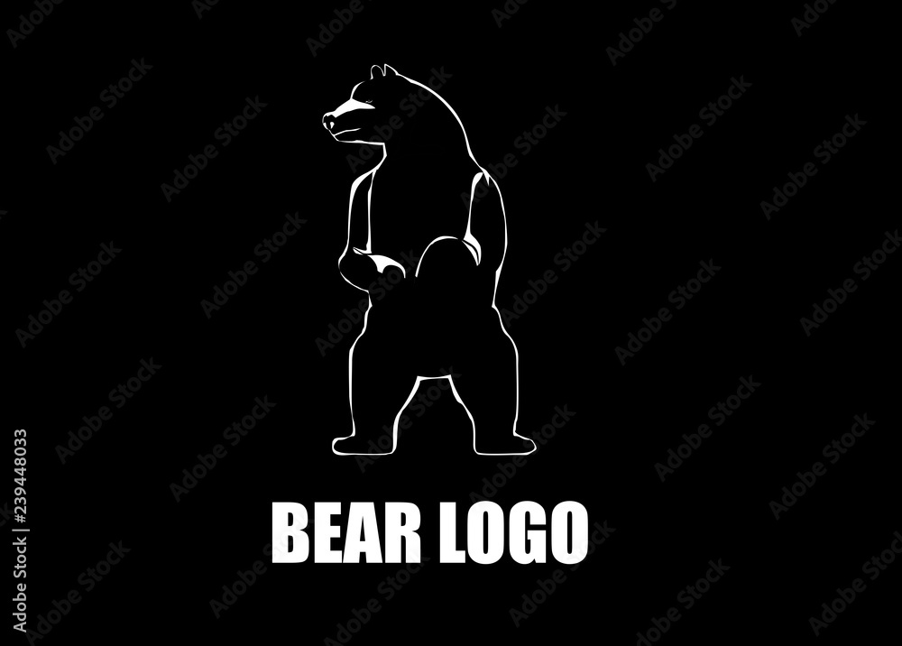 Obraz premium bear logo on black background vector illustration