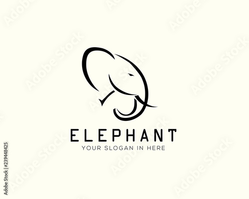 head elephant drawing art logo design inspiration