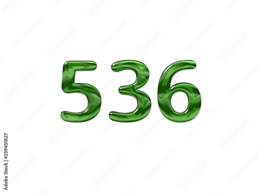 Green Number 536 isolated white background Green Number 536 isolated white background