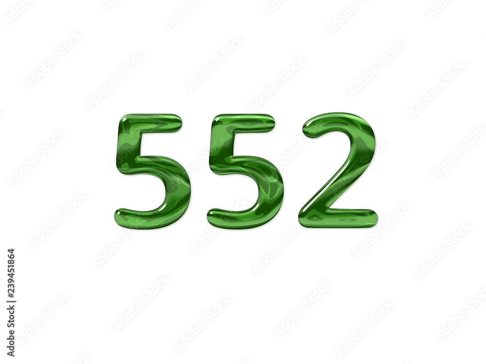 Green Number 552 isolated white background Green Number 552 isolated white background