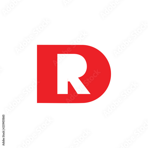 letters dr simple negative space logo