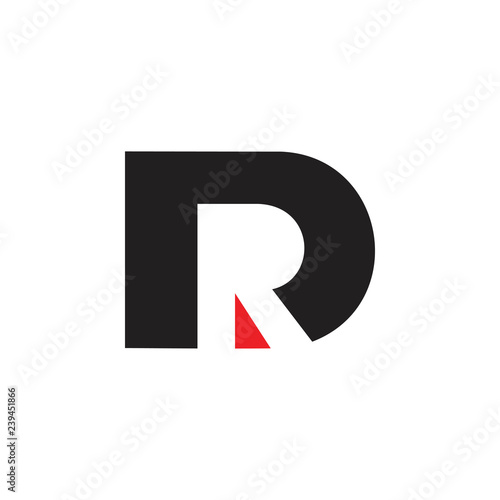 letters dr simple negative space logo