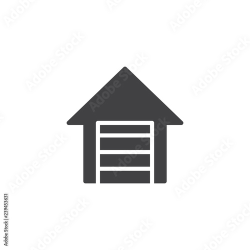 Garage vector icon. filled flat sign for mobile concept and web design. Warehouse simple solid icon. Symbol, logo illustration. Pixel perfect vector graphics