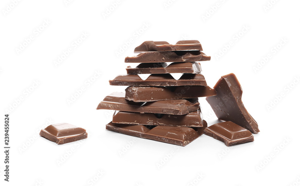 Chocolate bars isolated on white background Chocolate bars isolated on white background