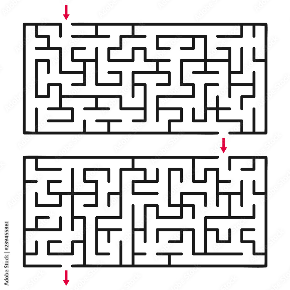 Abstract maze / labyrinth with entry and exit. Vector labyrinth 250.